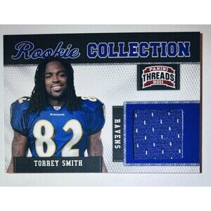 Torrey Smith Ravens 2011 Panini Threads Rookie Collection Materials 253/299 #33